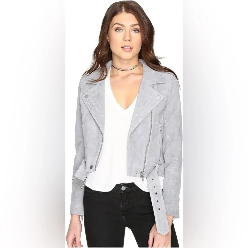 NWT BLANKNYC Suede Moto Jacket in grey - Picture 4 of 14